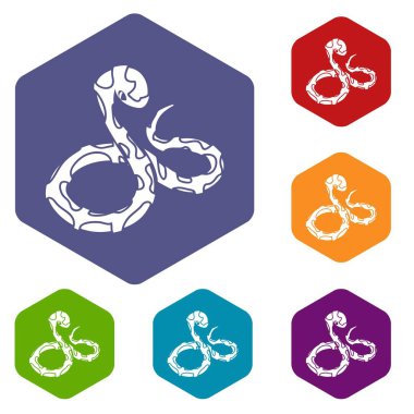 Altı yüzlü boa yılanı simgeler vektör