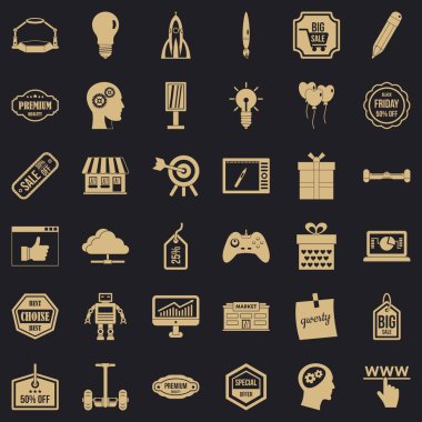 Yaratıcı pazarlama Icons set basit tarzı