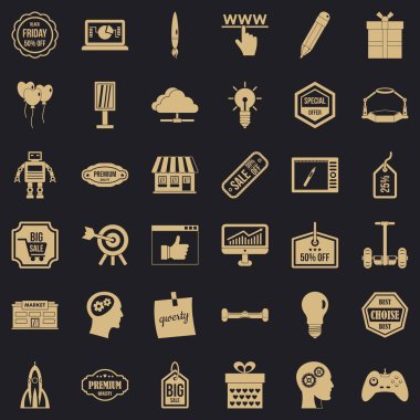 İyi pazarlama Icons set basit tarzı