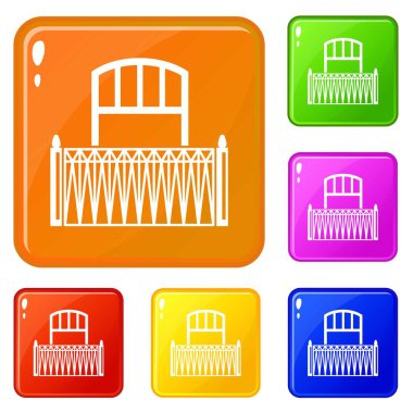 Kafes balkon simgeler vektör renk ayarla