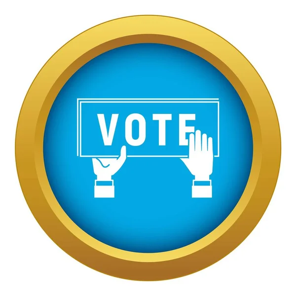 Vote poster icon blue vector isolated — Stock Vector