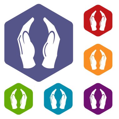 Altı yüzlü Jainizm simgeler vektör