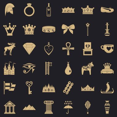 Zengin simgeler kümesi, basit tarzı taç.