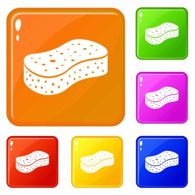 Sünger simgeler kümesi vektör renk