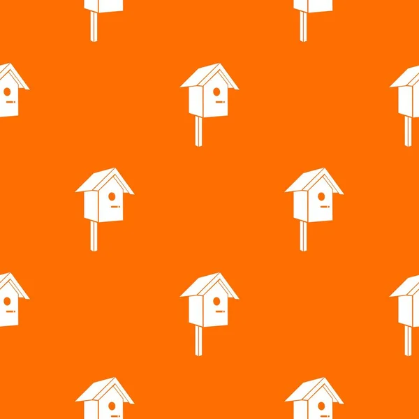 Birdhouse orange wektor wzór — Wektor stockowy