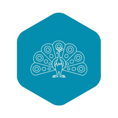 Tavus kuşu simgesi, anahat stili