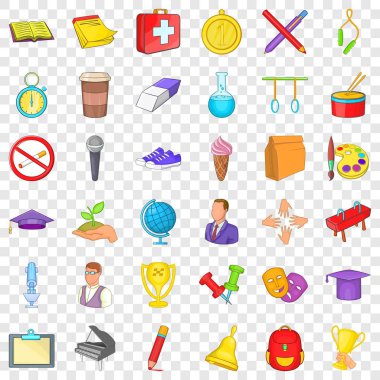 Açık Üniversite Icons set, karikatür tarzı