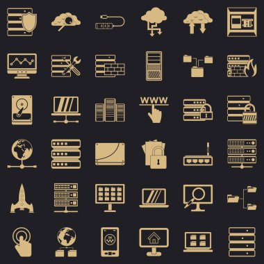 Veritabanı Icons set, basit tarzı