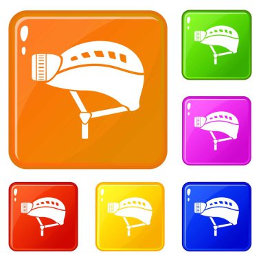 Kask simgeler vektör renk ayarla