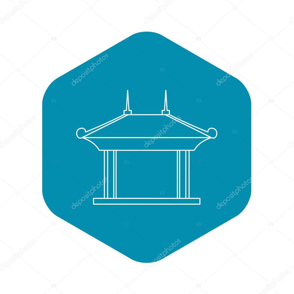 Pagoda pavilion icon, outline style