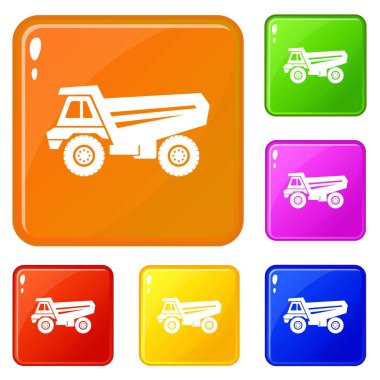 Kamyon simgeler vektör renk ayarla