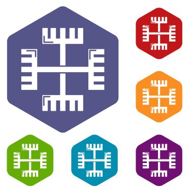 Altı yüzlü putperest antik sembol simgeler vektör