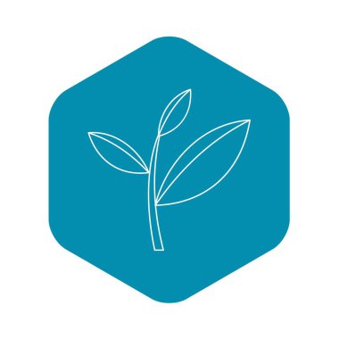 Çay yaprak simgesi, anahat stili