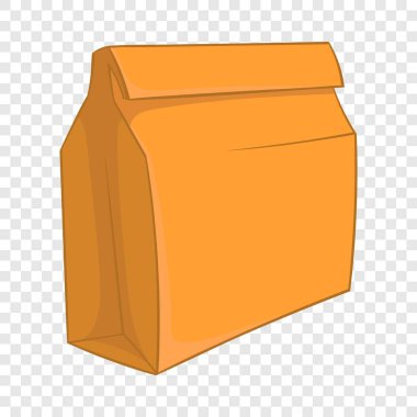 Kağıt torba öğle yemeği simgesi, karikatür tarzı ile