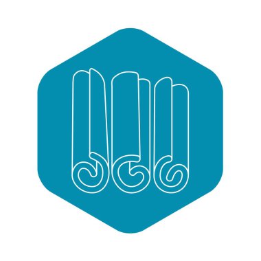 Kuru tarçın simgesi, anahat stili haddelenmiş