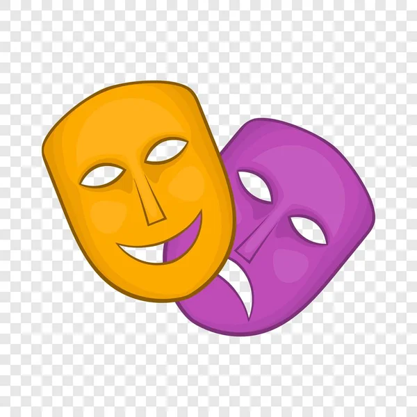 Comedia y tragedia icono máscaras teatrales — Vector de stock