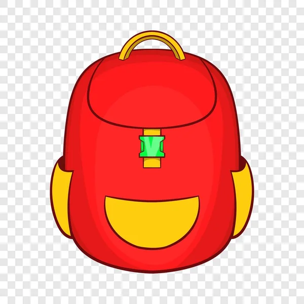 Ícone mochila vermelha no estilo dos desenhos animados — Vetor de Stock