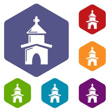 Altı yüzlü kilise simgeler vektör