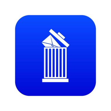 Zarf çöp kutusu simgesini dijital mavi