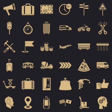 Hızlı teslimat Icons set, basit tarzı