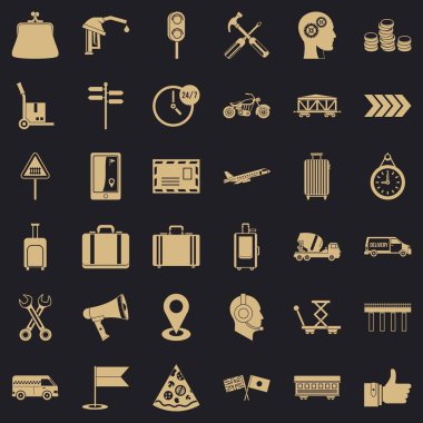 Ulaşım Icons set, basit tarzı