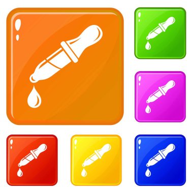 Pipet simgeler kümesi vektör renk