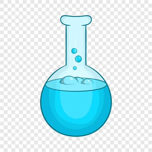 Χημικό εργαστήριο φιάλη με μπλε υγρό εικονίδιο — Διανυσματικό Αρχείο