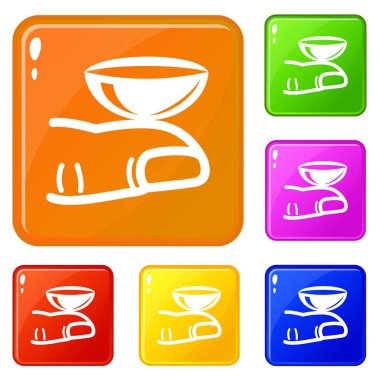 Kontakt lensler simgeler vektör renk ayarla