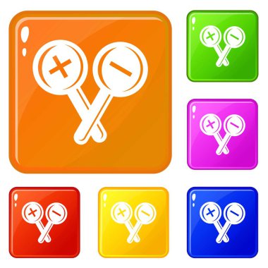 Oftalmoloji test simgeler vektör renk ayarla