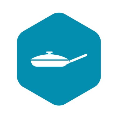 Siyah kızartma tavası simgesi, basit tarzı