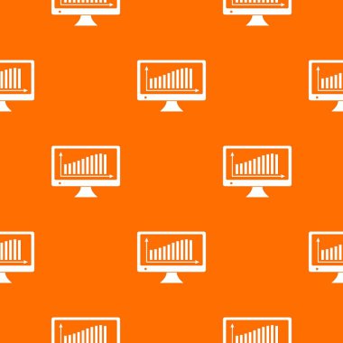 Monitör desen vektör turuncu üzerinde grafik