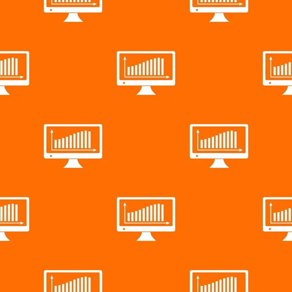Gráfico en el vector de patrón de monitor naranja — Archivo Imágenes Vectoriales