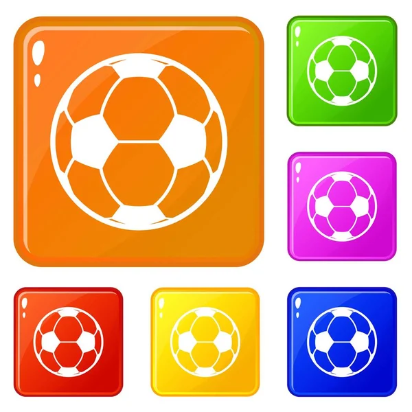 Le icone del calcio impostano il colore vettoriale — Vettoriale Stock