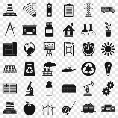 Şirket Icons set, basit tarzı