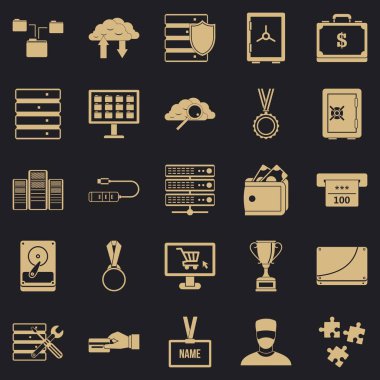 Harcama Icons set, basit tarzı