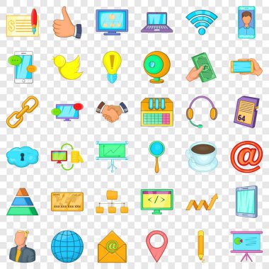 Şirket Icons set, karikatür tarzı