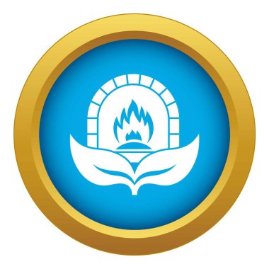 Şömine Eko mavi simge vektör izole