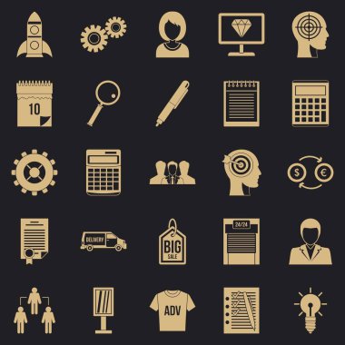 SEO iş simgeler kümesi, basit tarzı