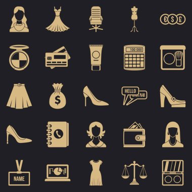 İş geliştirme simgeler kümesi, basit tarzı