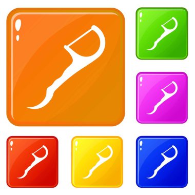 Diş aracı profesyonel simgeler kümesi vektör renk