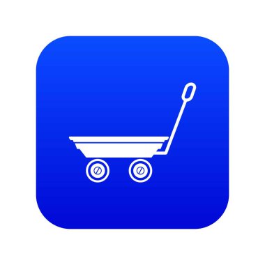 Pazar arabası mavi simge vektör