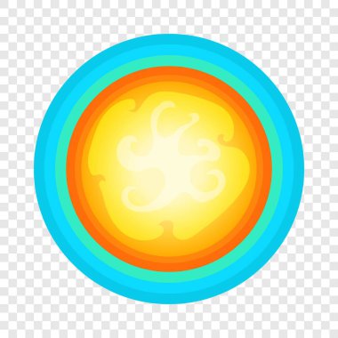 Güneş gökyüzü simgesi tarzı çizgi film