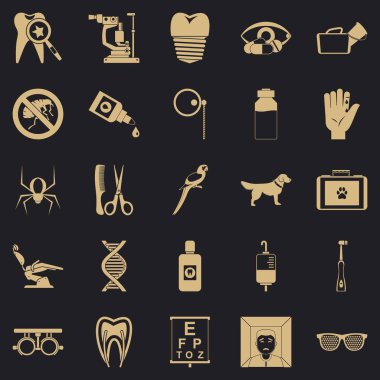 Yakınları Icons set, basit tarzı