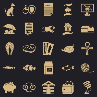 Kedi Icons set, basit tarzı