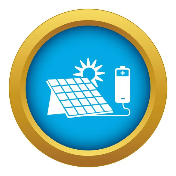 Solar panel icon blue vector isolated — Stock Vector