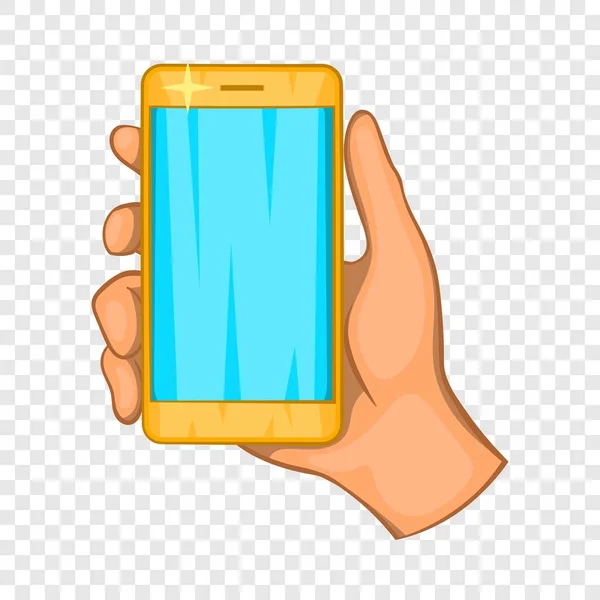 Selfie palo con el icono del teléfono móvil, estilo de dibujos animados — Vector de stock