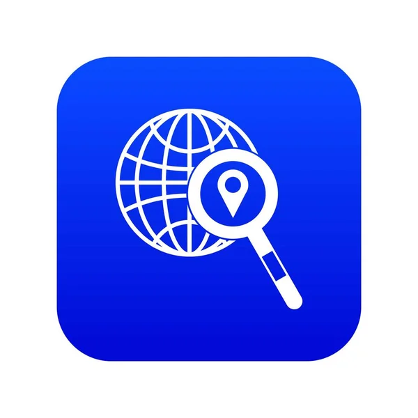 Globe, pointeur de carte et loupe — Image vectorielle