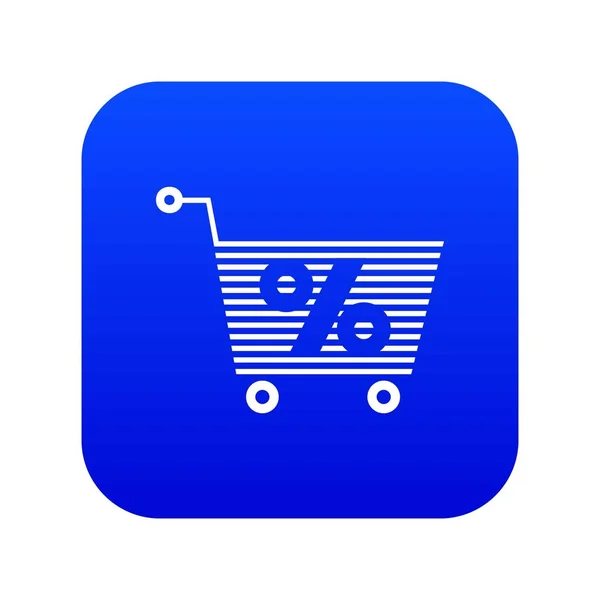 Percentage trolley pictogram blauwe vector — Stockvector