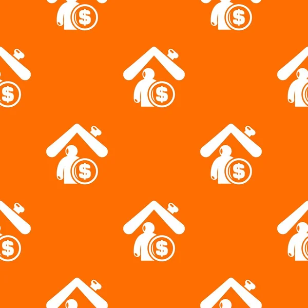 Versicherung Haus Muster Vektor orange — Stockvektor