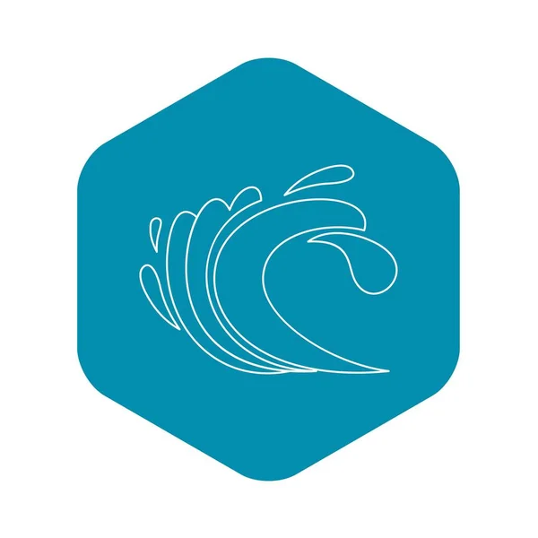 Icono de salpicadura de ola de agua, estilo de contorno — Vector de stock